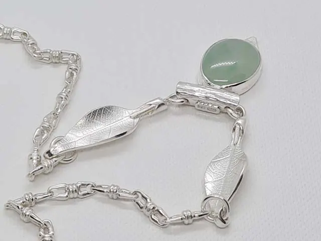 leaves and fruit motif sterling silver necklace03